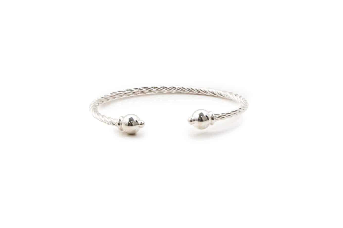 Sieraden Armbanden Bangles Cape Cod Twist bracelet made in Sterling Silver with a 14k Gold or Sterling Silver Ball. 
