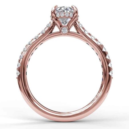 Classic Oval Cut Solitaire With Hidden Halo - Image 8