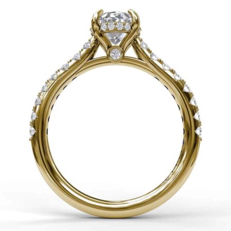 Classic Oval Cut Solitaire With Hidden Halo - Image 5